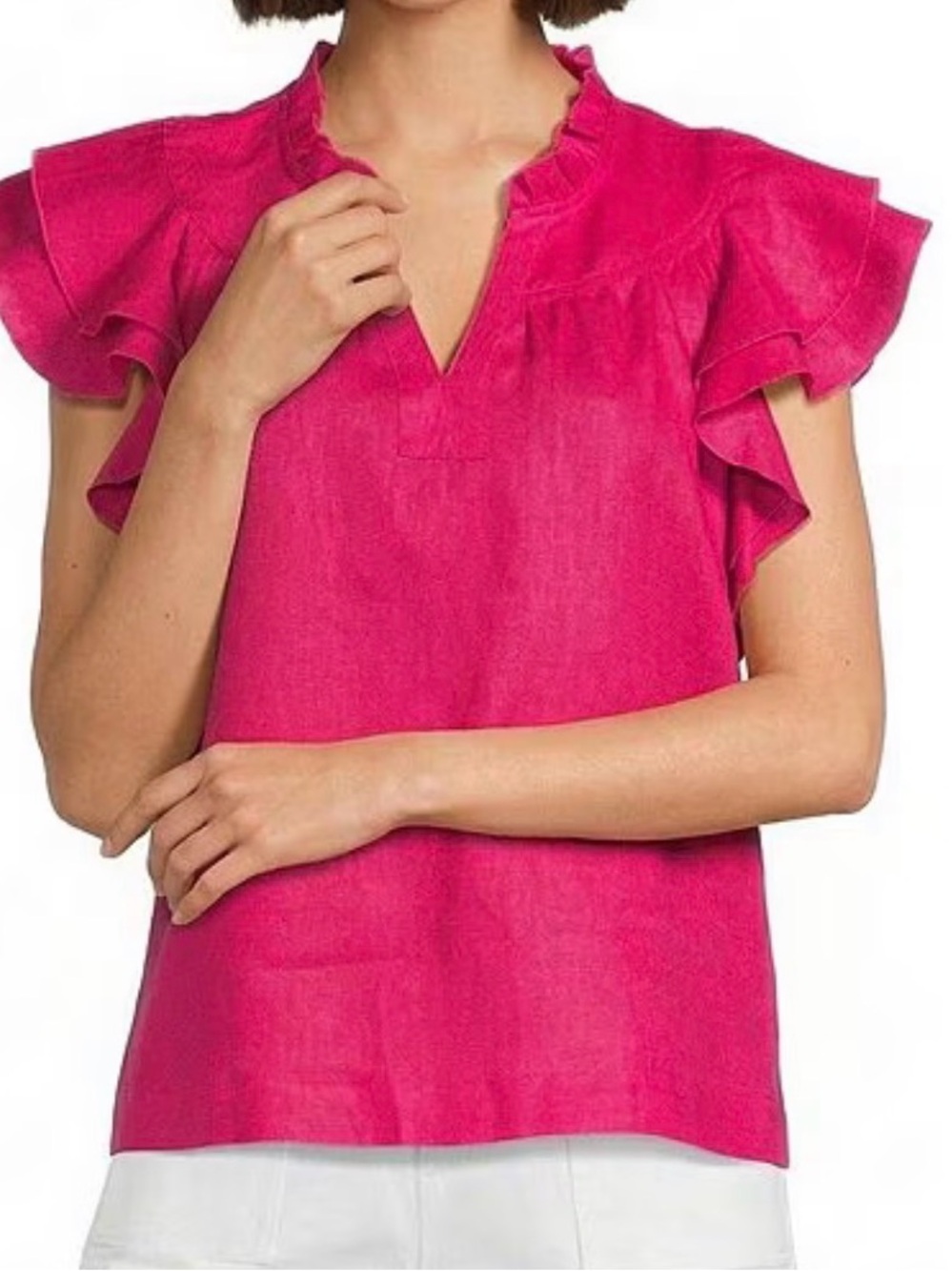 John Mark pink linen top
